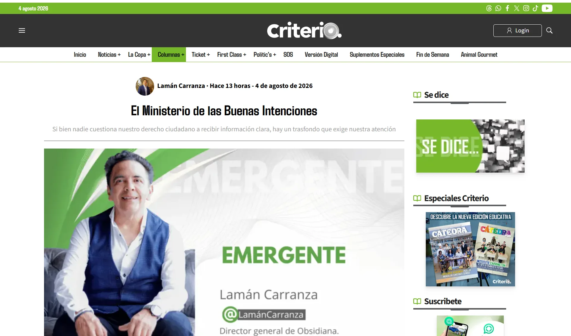 El Ministerio de las Buenas Intenciones