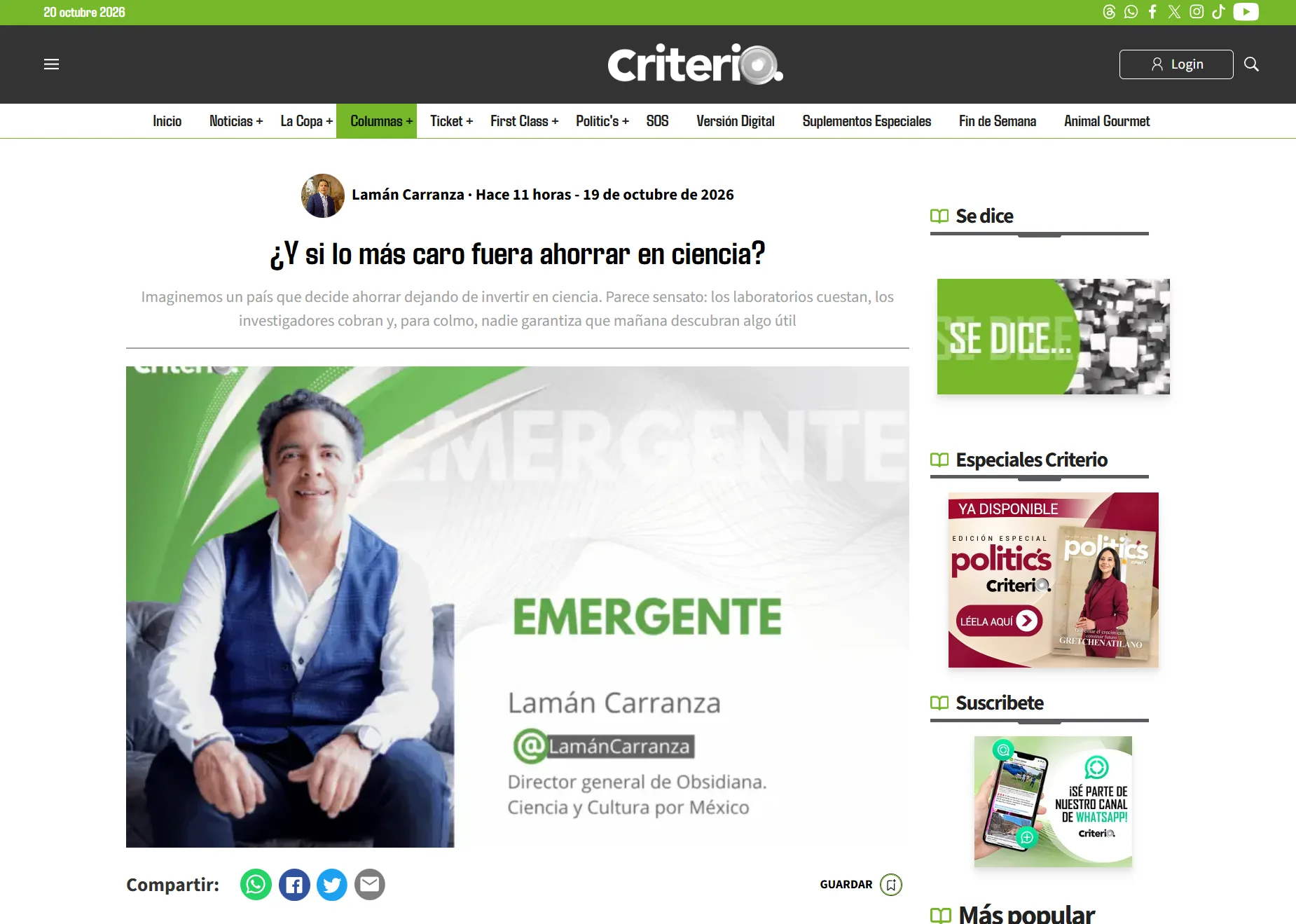 ¿Y si lo más caro fuera ahorrar en ciencia?