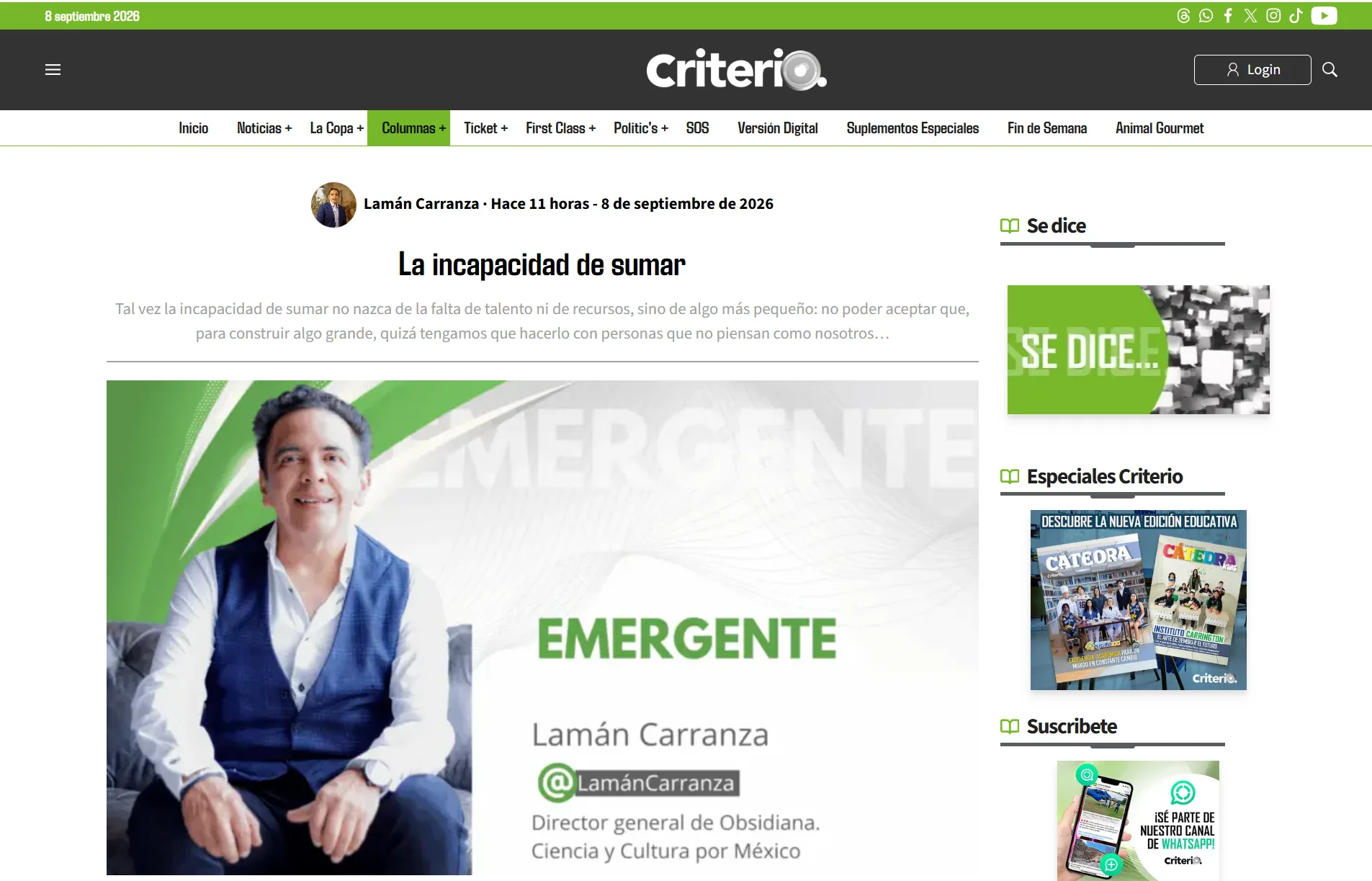 La incapacidad de sumar