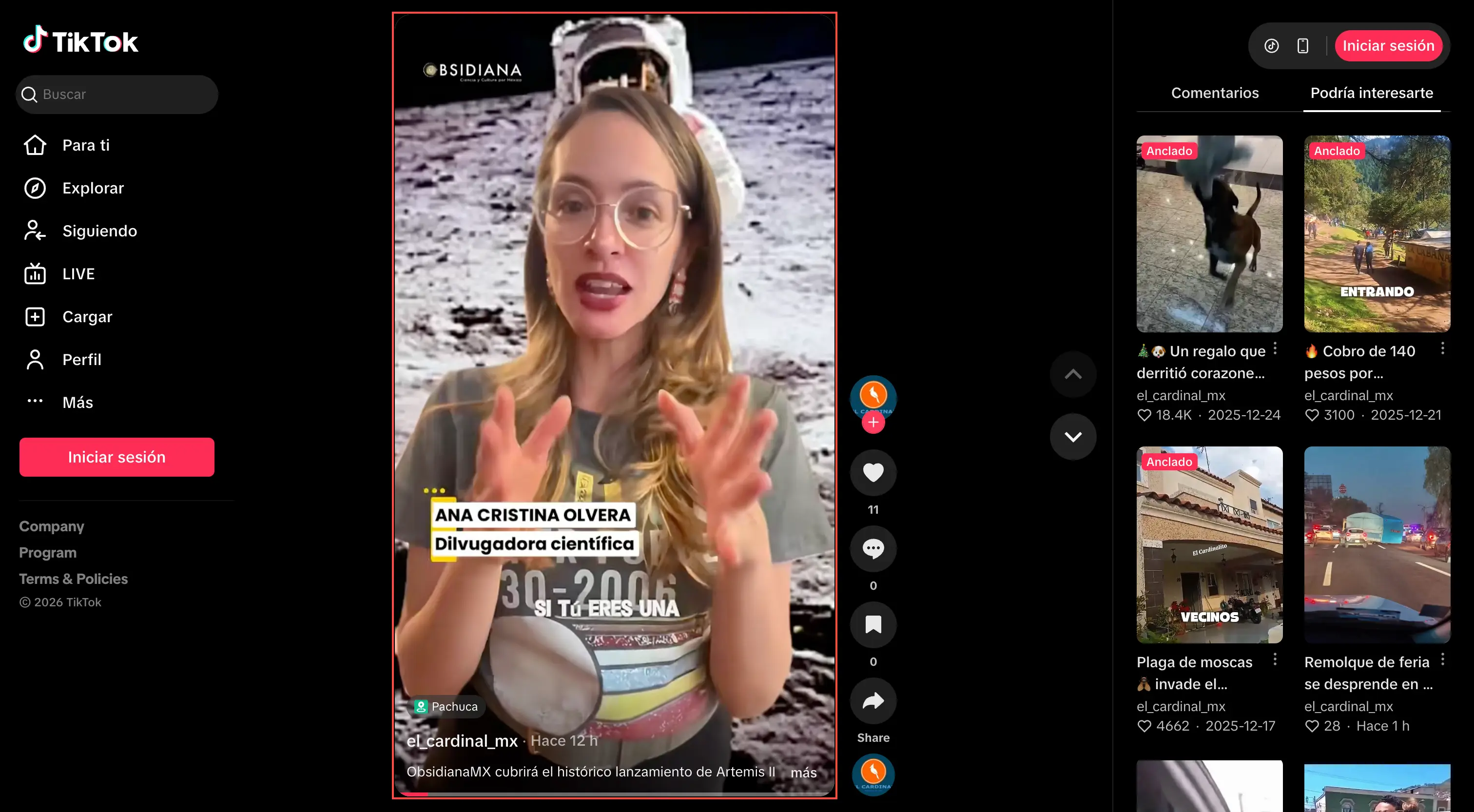 ObsidianaMX cubrirá el histórico lanzamiento de Artemis II rumbo a la Luna