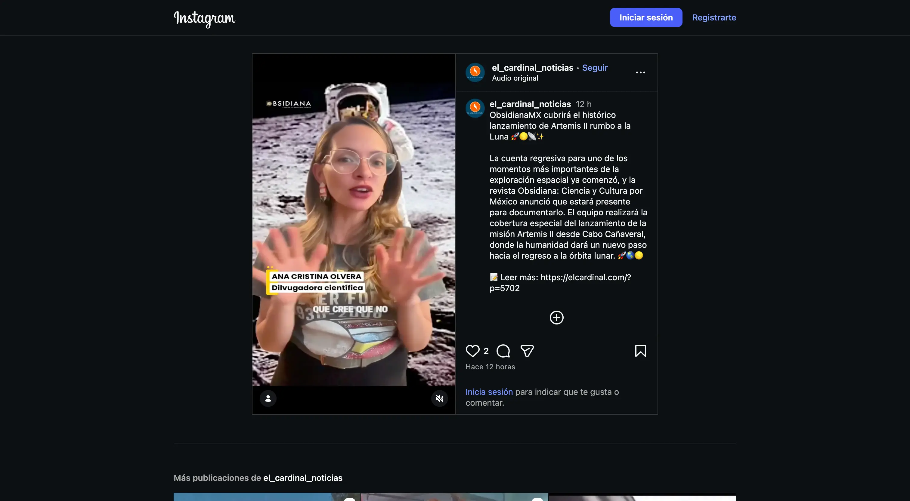 ObsidianaMX cubrirá el histórico lanzamiento de Artemis II rumbo a la Luna