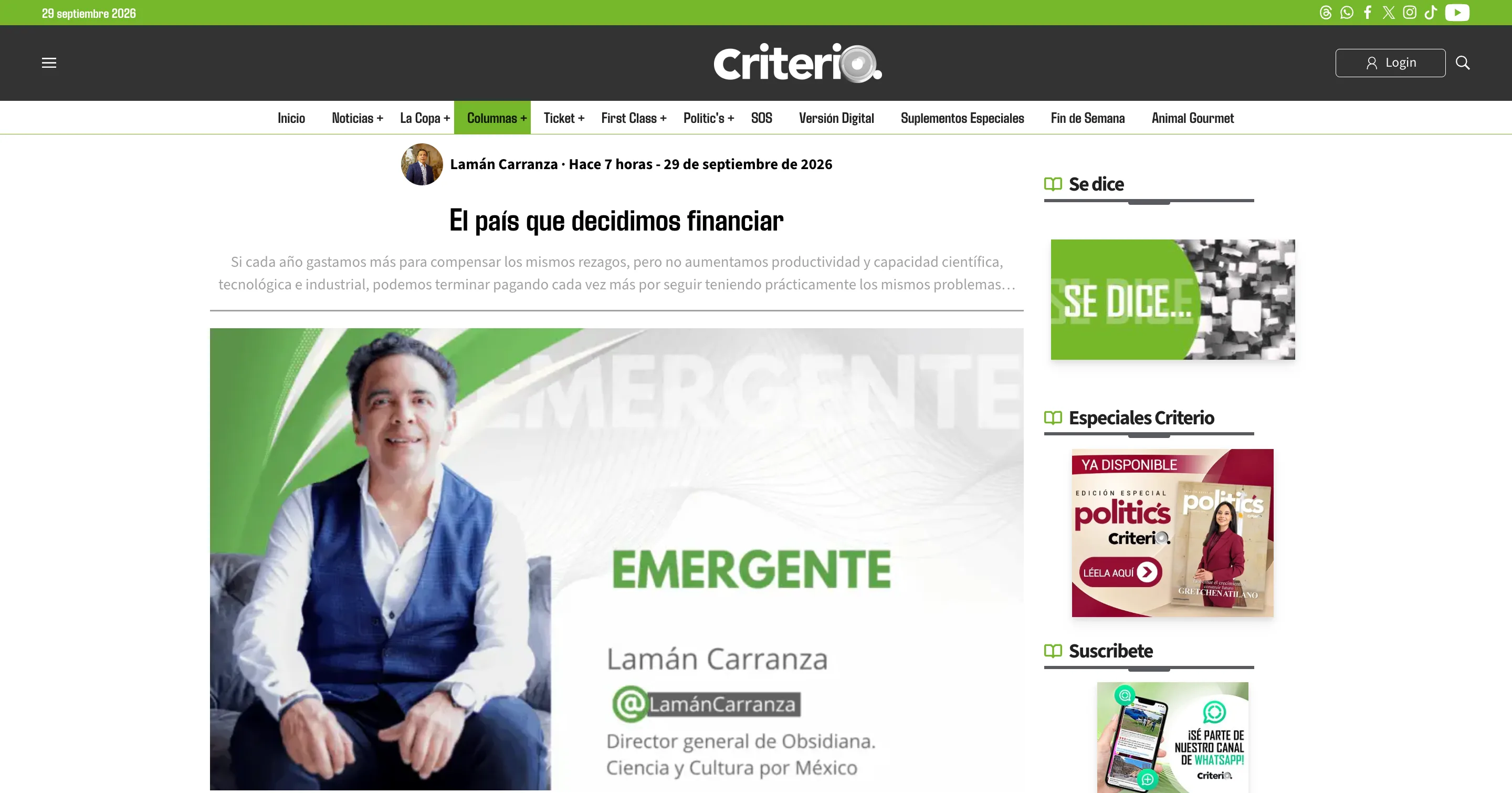 El país que decidimos financiar