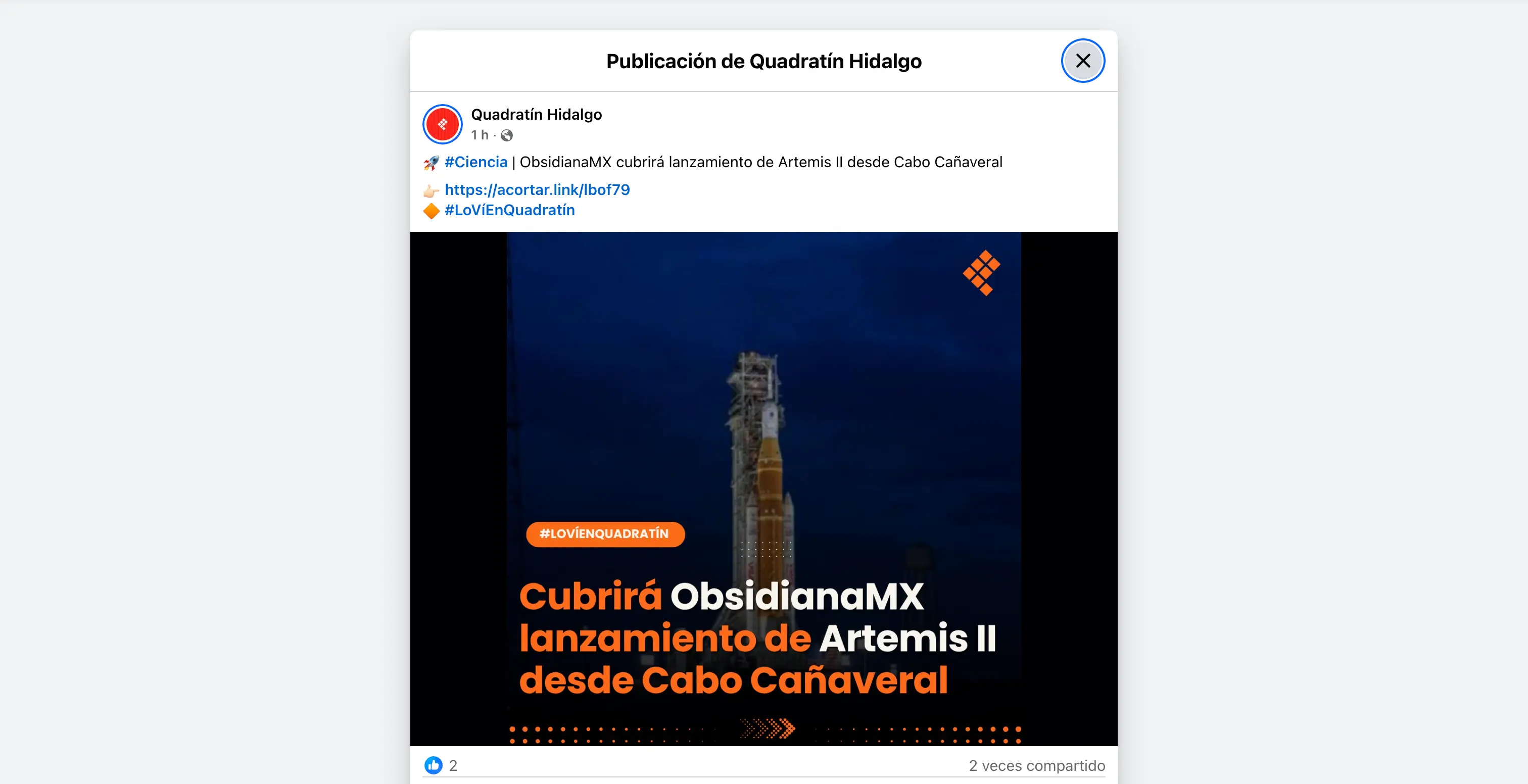 ObsidianaMX cubrirá lanzamiento de Artemis II desde Cabo Cañaveral