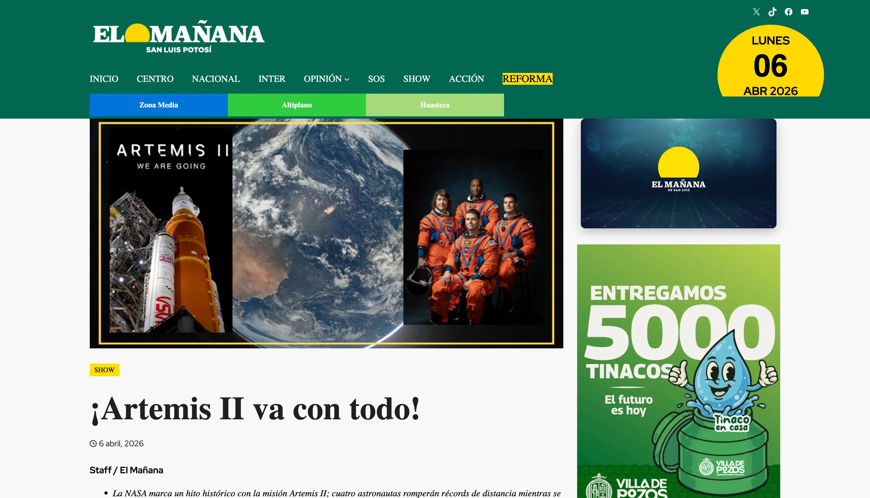 ¡Artemis II va con todo!