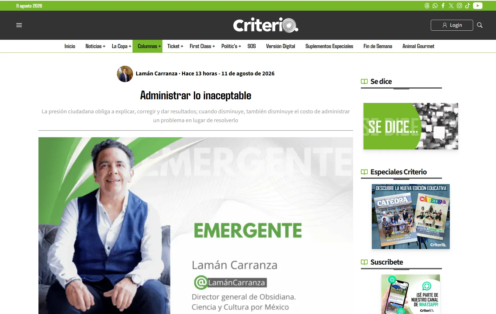 Administrar lo inaceptable