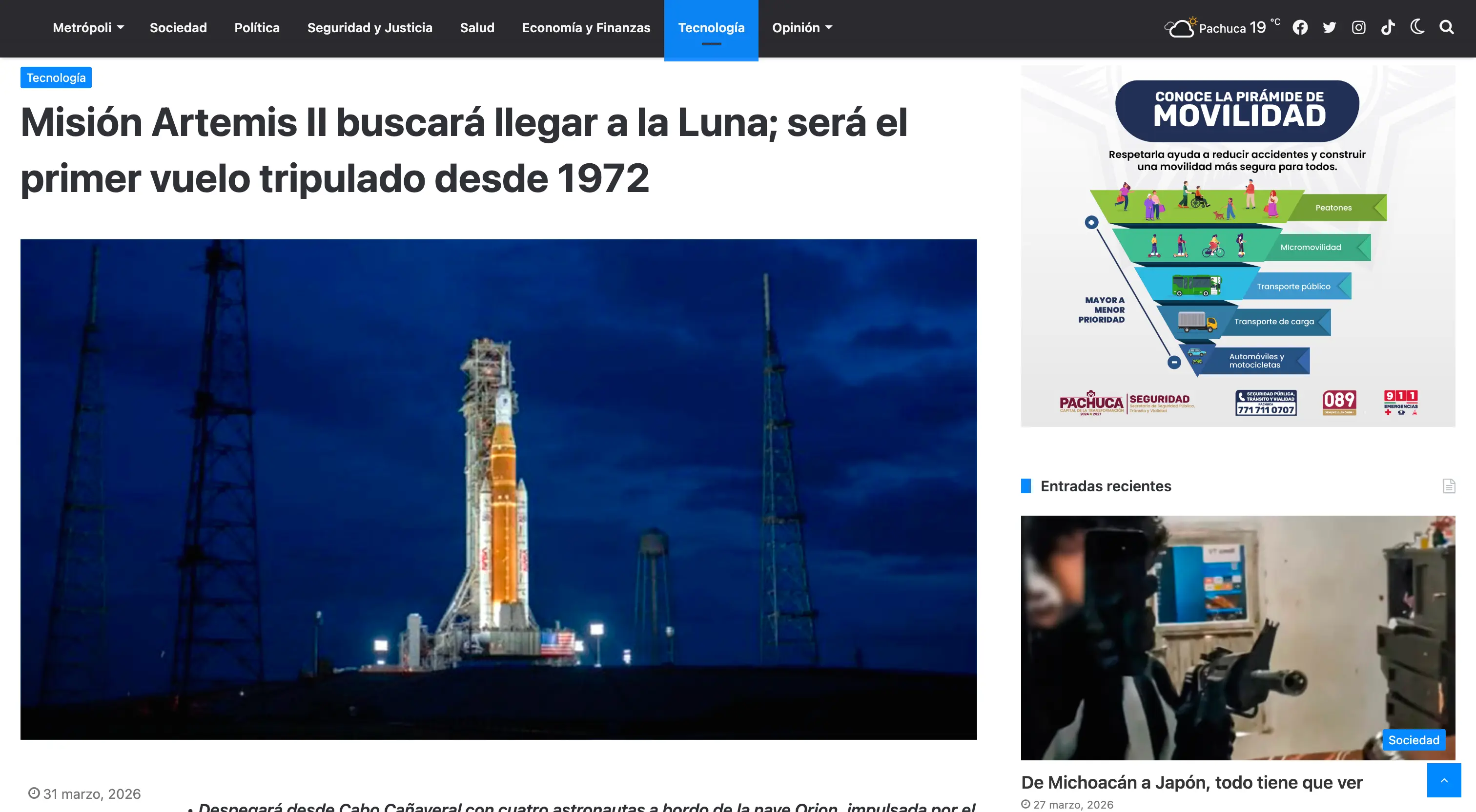 Misión Artemis II buscará llegar a la Luna; será el primer vuelo tripulado desde 1972